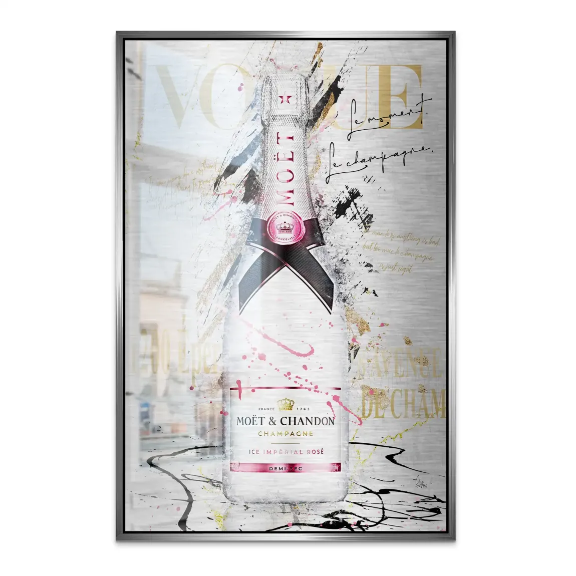 Champagner Glam Aluminiumbild gebürstet