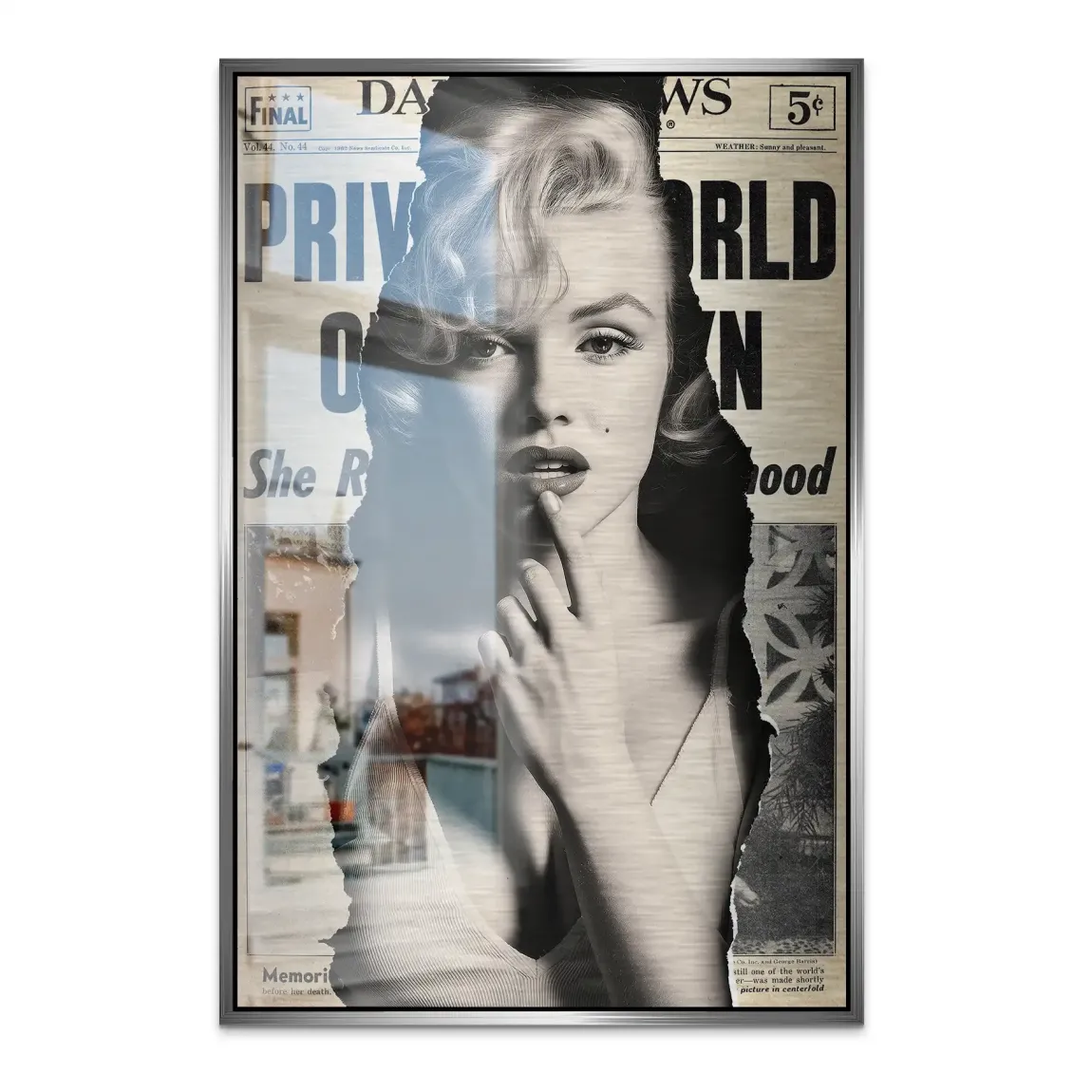 Marilyn Monroe News Alu Dibond Bild gebürstet