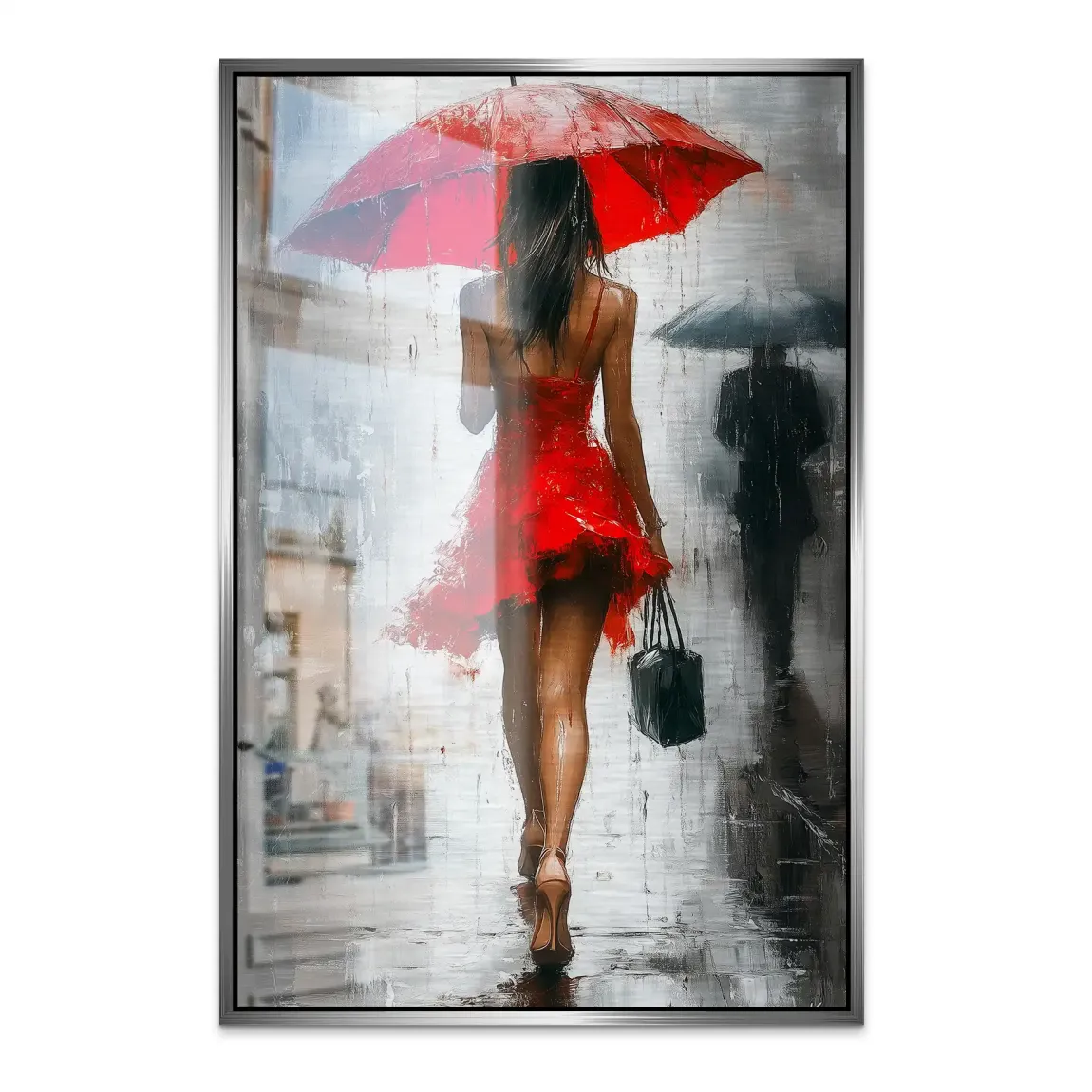 Walk in the Rain Alu Dibond Bild gebürstet