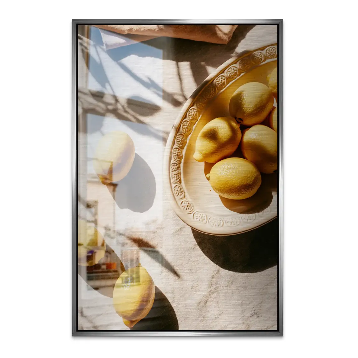 Goldene Zitronen Aluminiumbild gebürstet