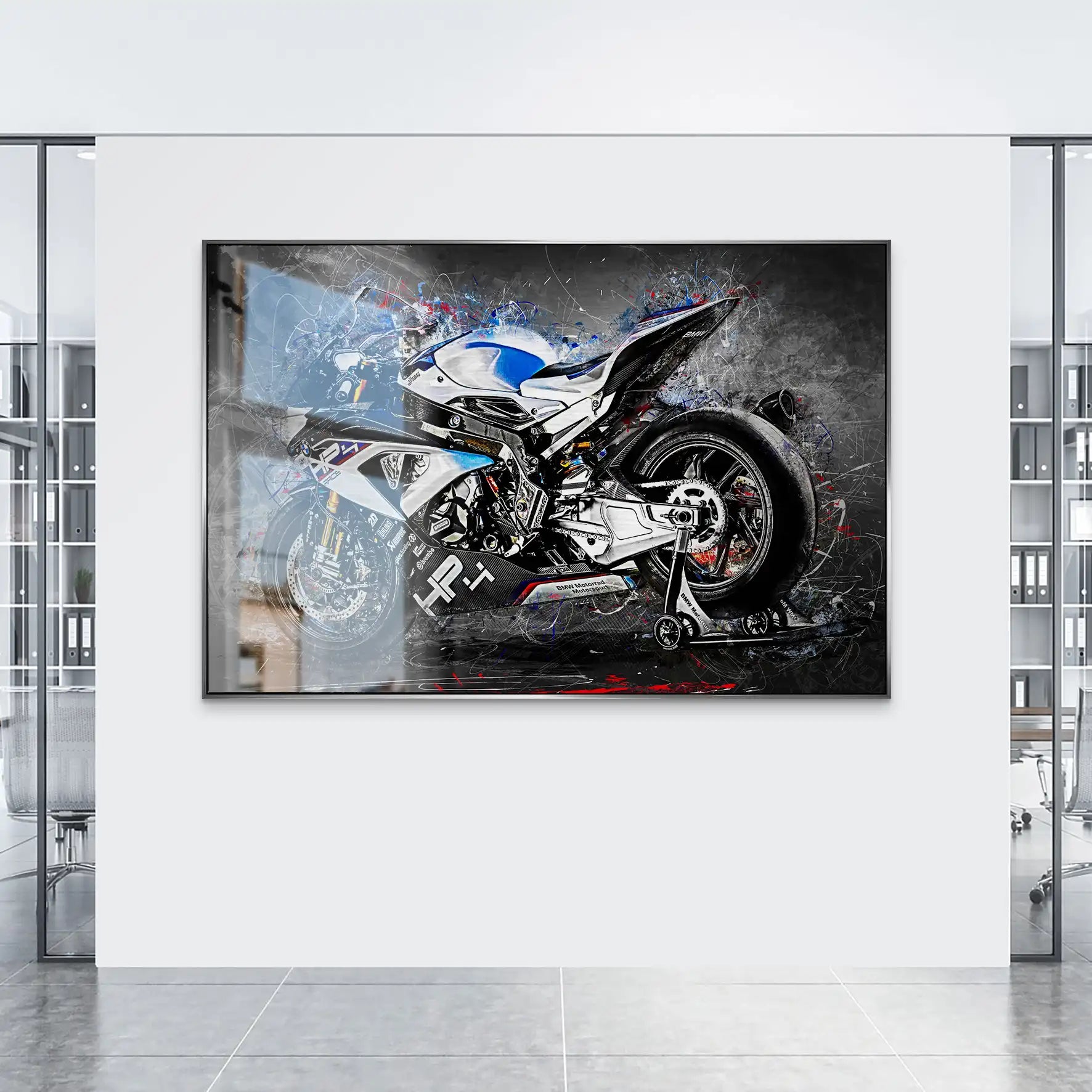 BMW HP4 Race Abstrakt Kunst AluDibond Gebürstet INGALERIE