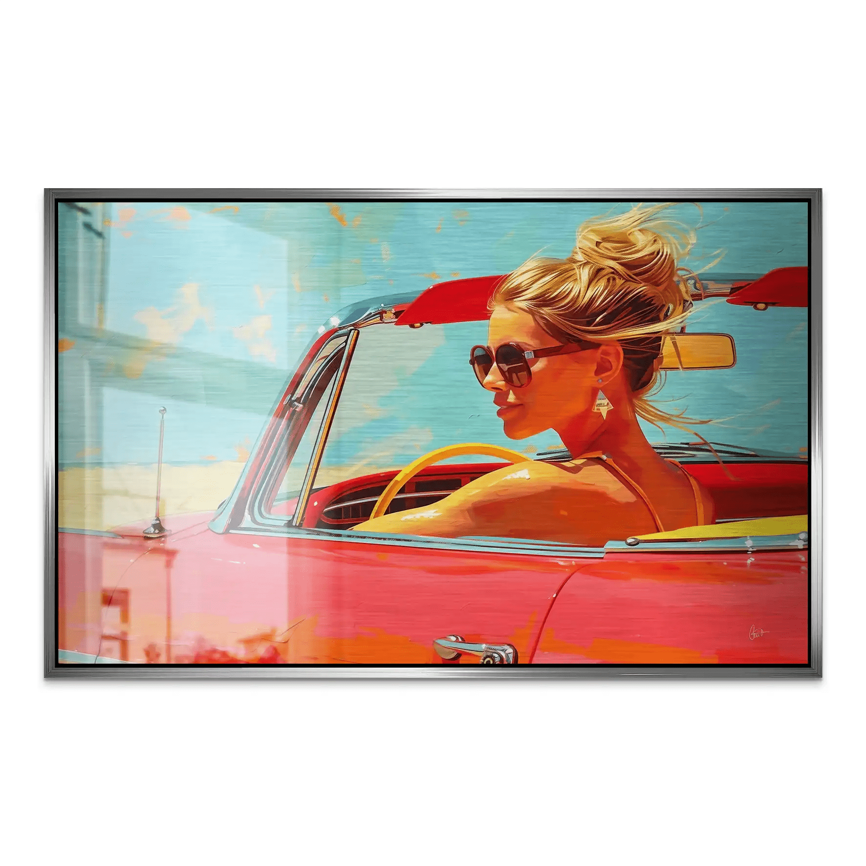 Roadtrip Pop Art AluDibond Gebürstet INGALERIE