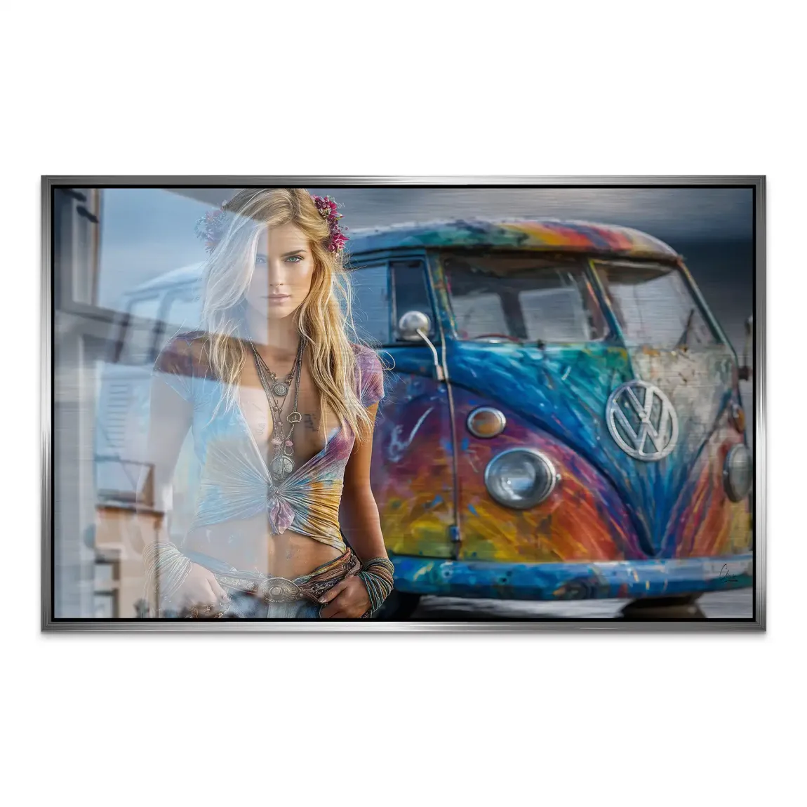 VW Bulli Beauty AluDibond Gebürstet