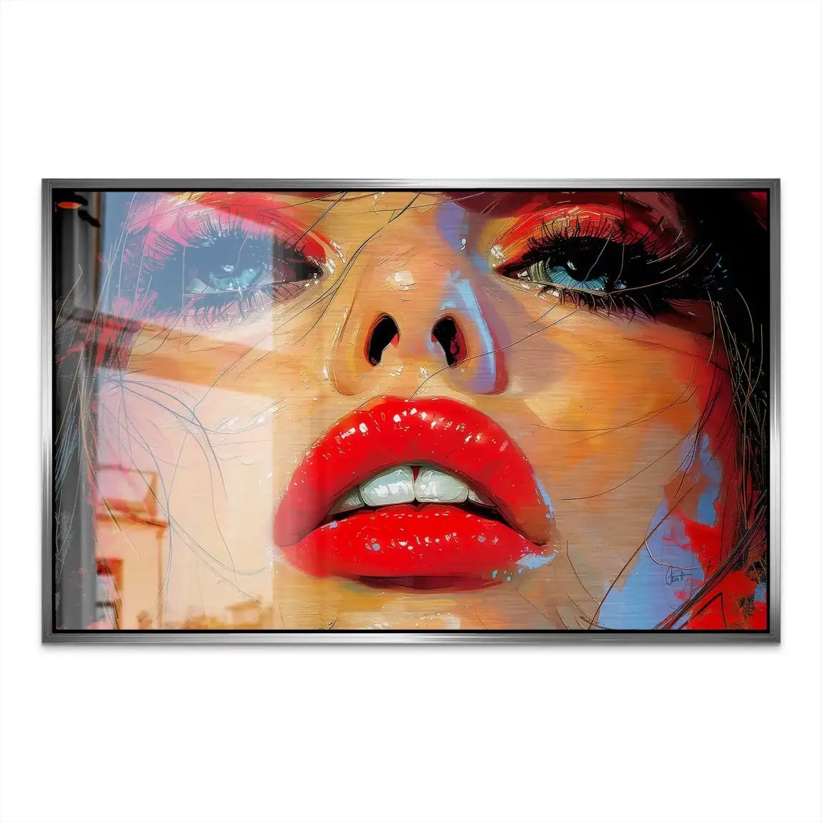 Red Lips Abstrakt AluDibond Gebürstet INGALERIE