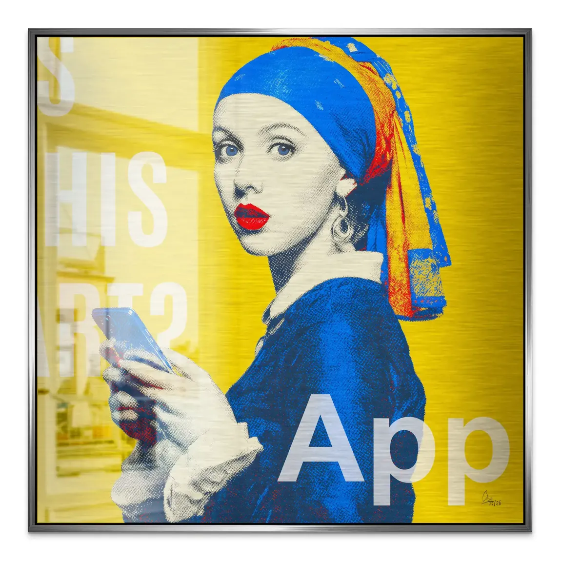 Das Mädchen mit dem Perlenohrring Alu Gebürstet Bild