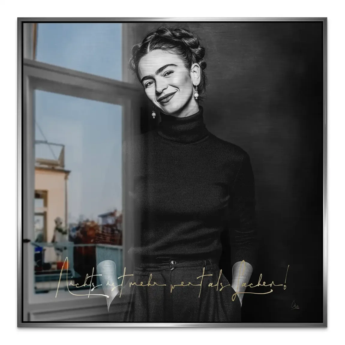 Frida Kahlos Lachen Alu Gebürstet Bild