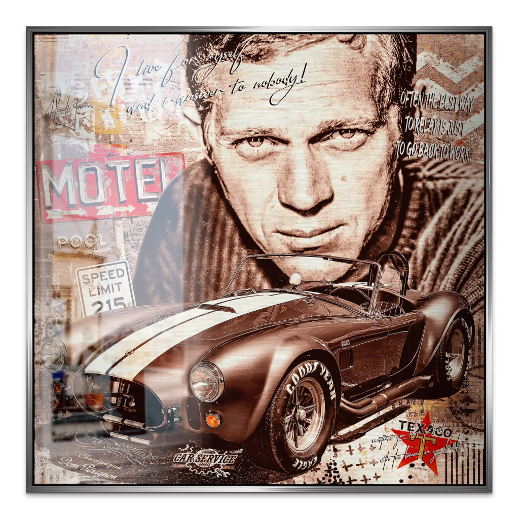 Steve AC Cobra Retro Pop Art Alu Gebürstet INGALERIE