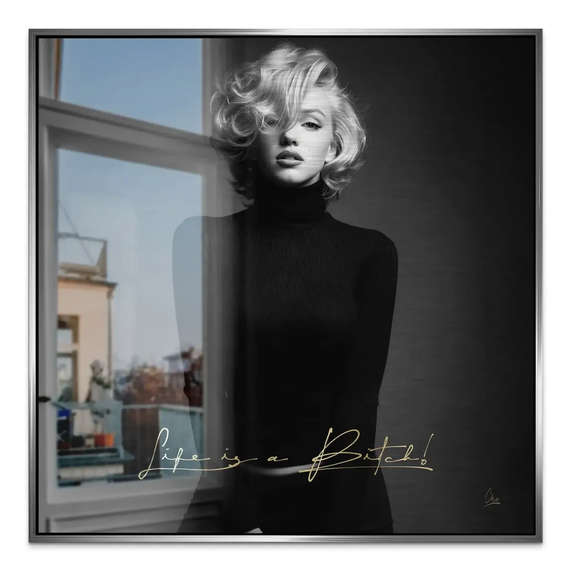 Monroe Life is a Bitch Alu Gebürstet Bild