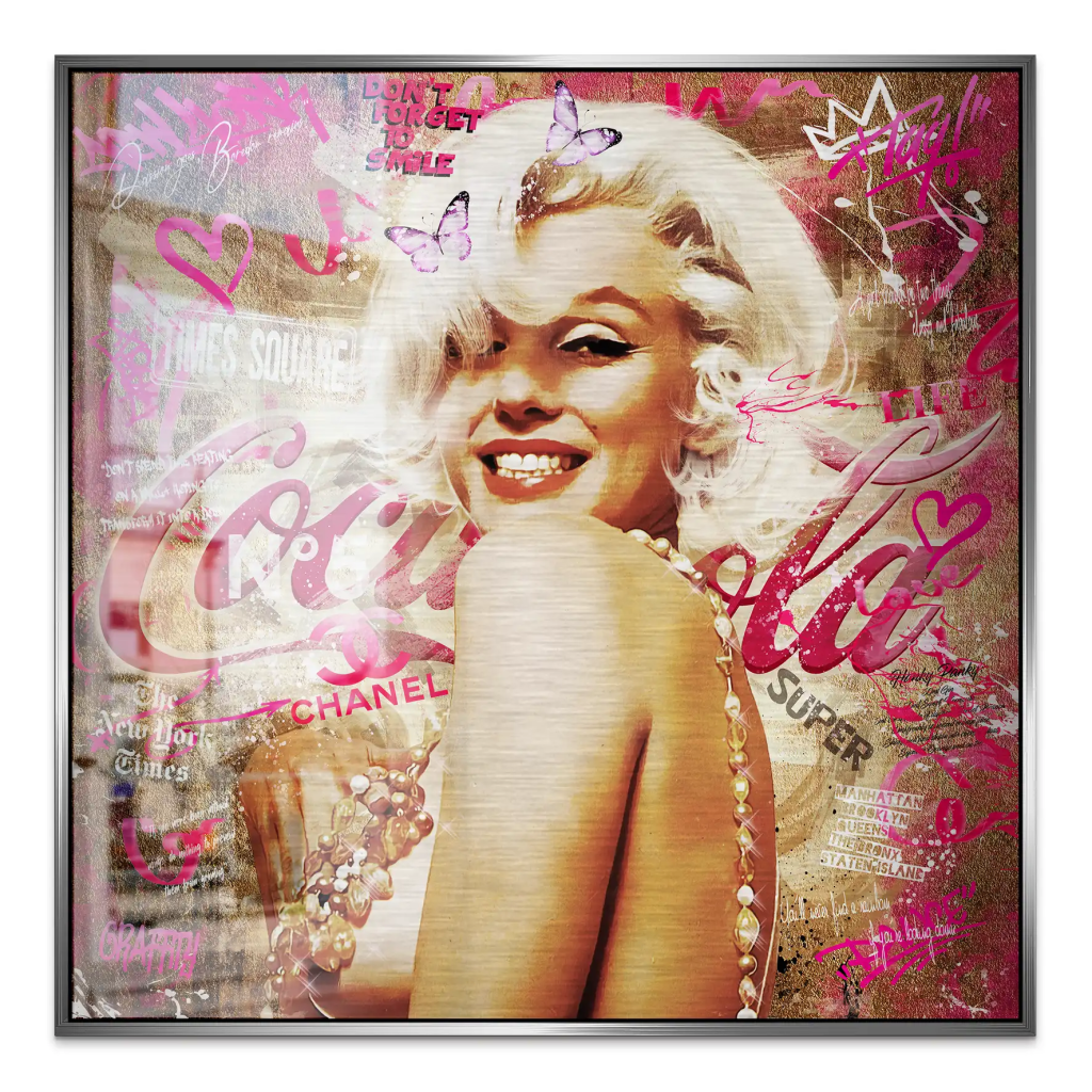 Marilyn Monroe Graffiti Style Alu Gebürstet Bild INGALERIE