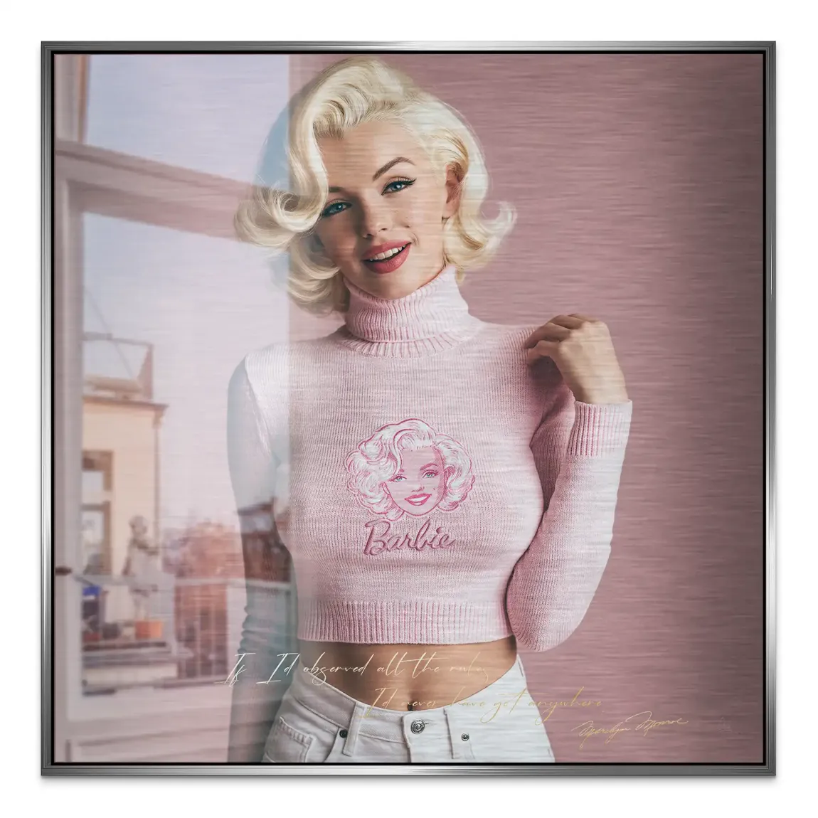 Marilyn Monroe Blush Aluminiumbild gebürstet
