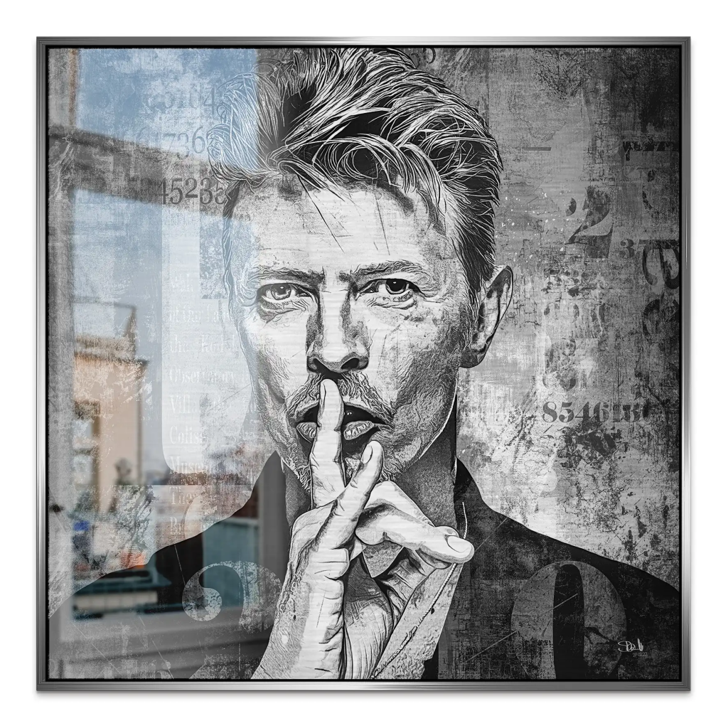 David Bowie Abstrakt Black Style Alu Gebürstet INGALERIE