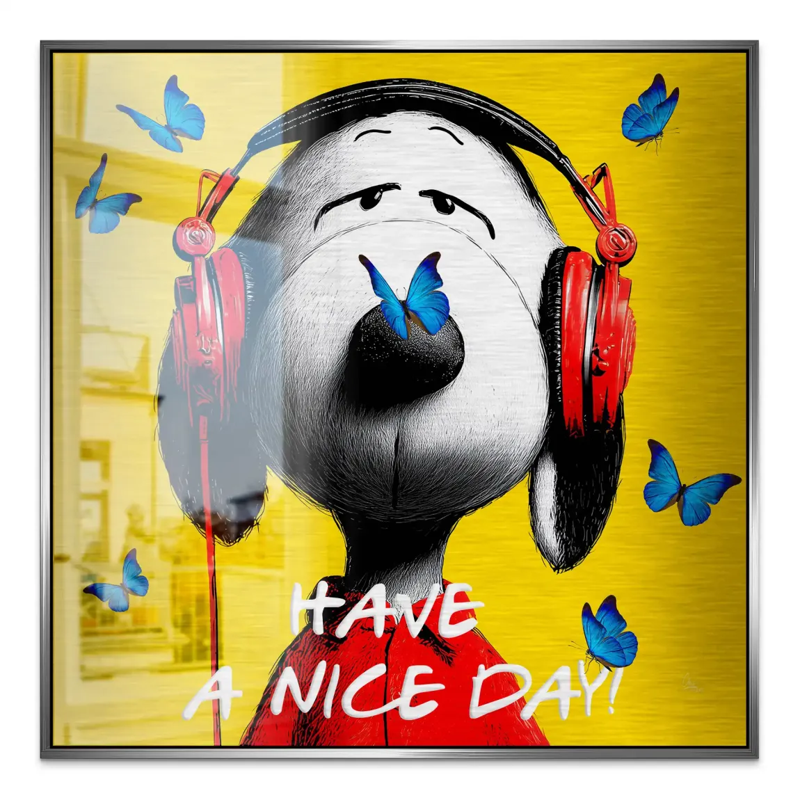 Snoopy Nice Day Aluminiumbild gebürstet