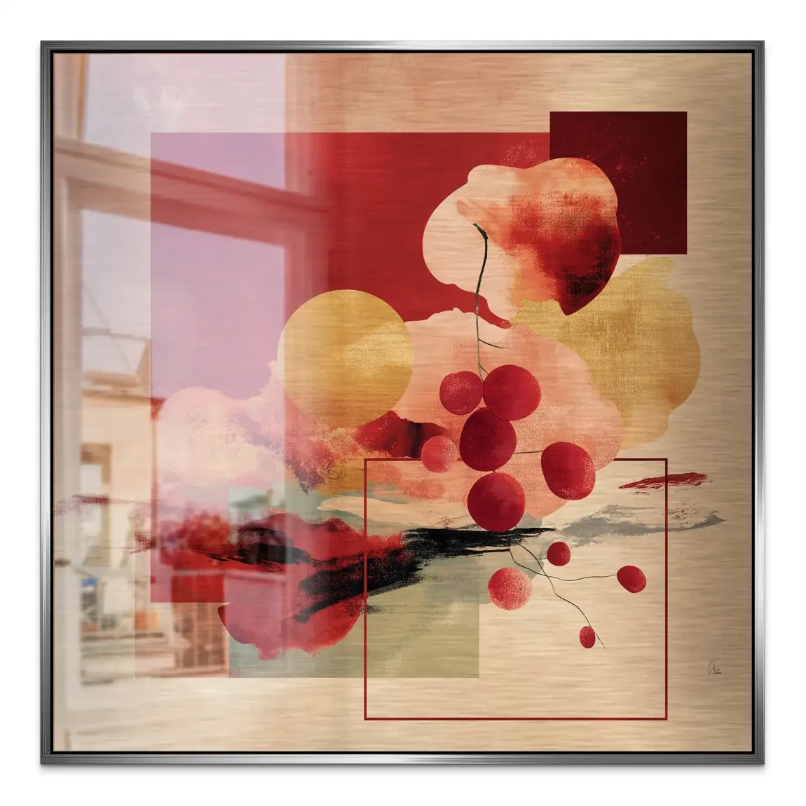 Scarlet Bloom Alu Gebürstet Bild