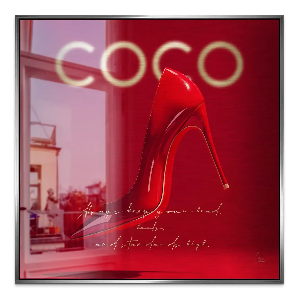 Red Coco Heels Alu Gebürstet Bild