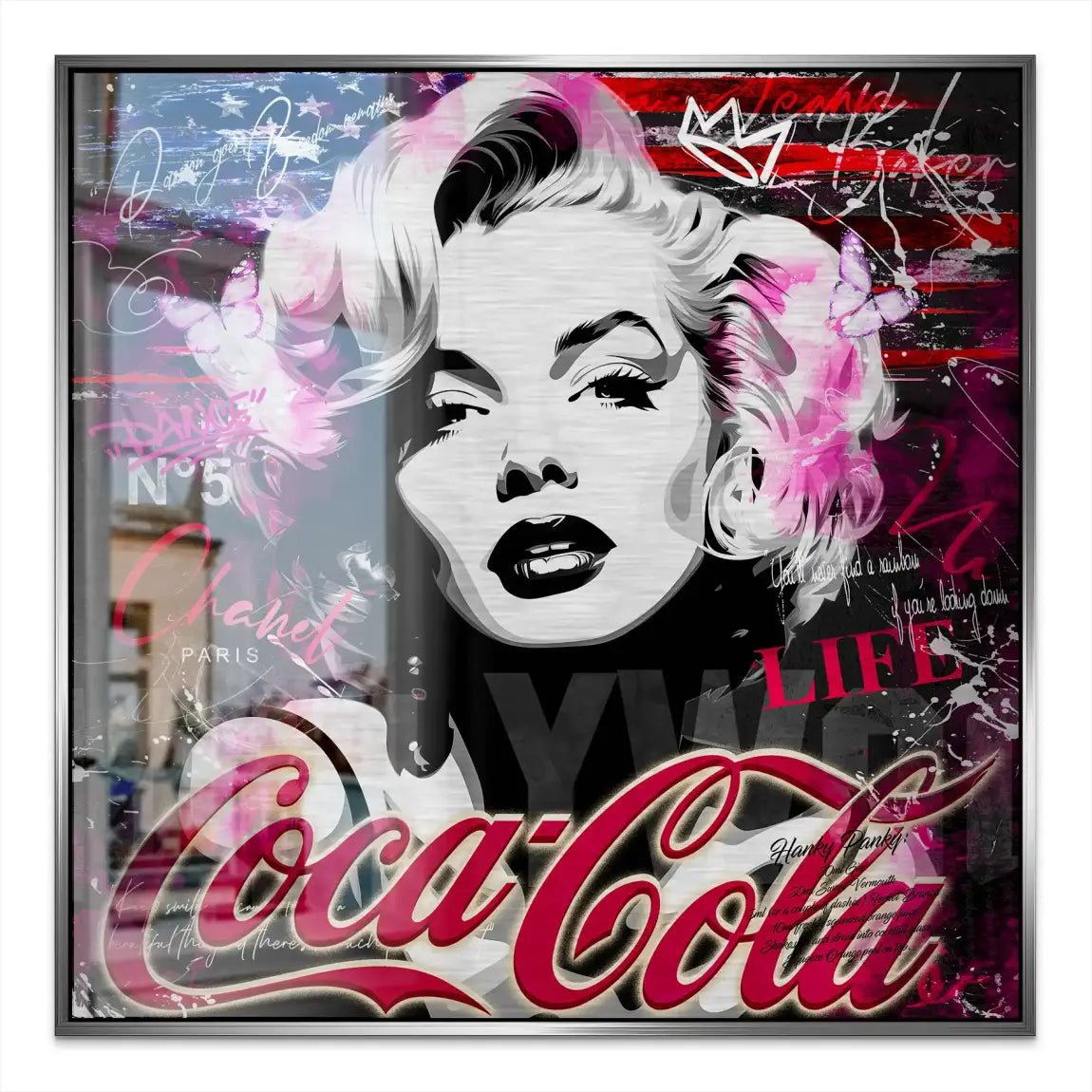 Marilyn Monroe Coke Alu Gebürstet Bild INGALERIE