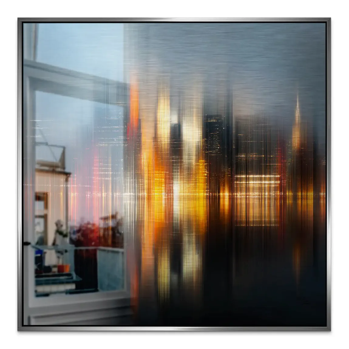 New York abstrakt Lights Alu Gebürstet Bild