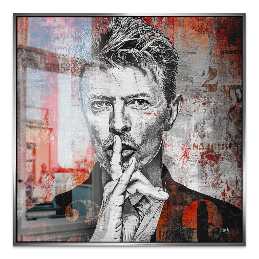 David Bowie Abstrakt Alu Gebürstet Bild INGALERIE