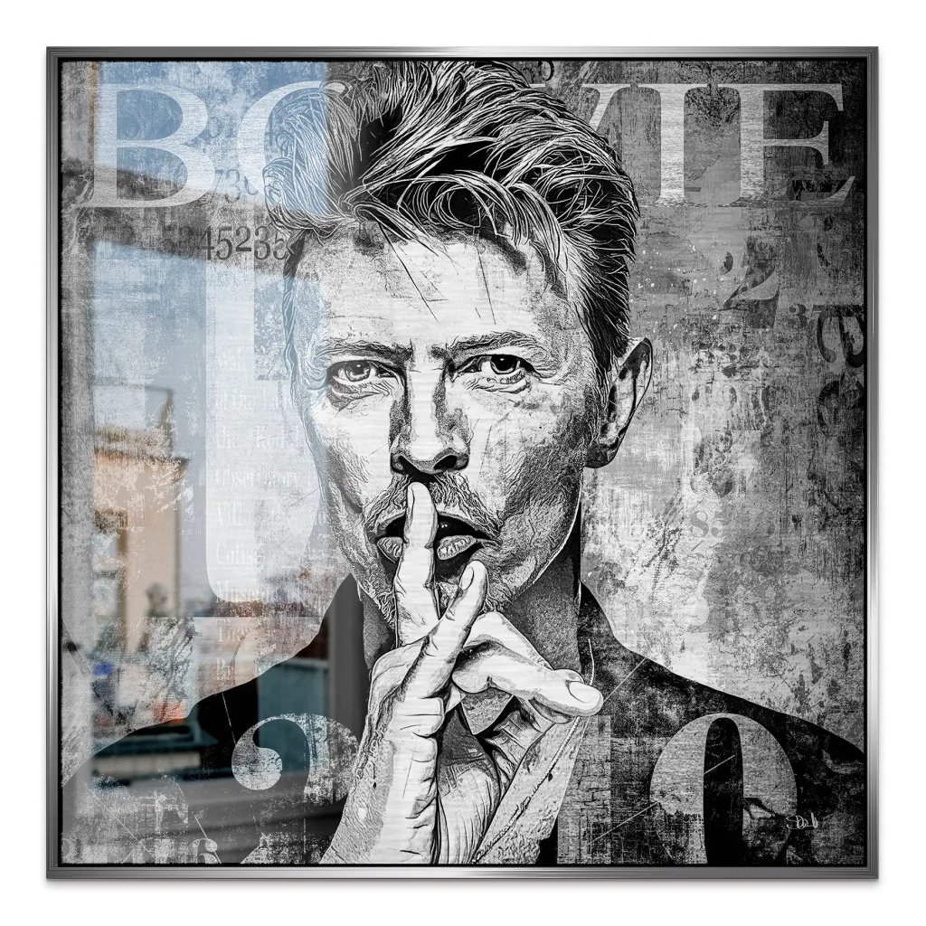 David Bowie Abstrakt Luxury Dark Style Alu Gebürstet INGALERIE