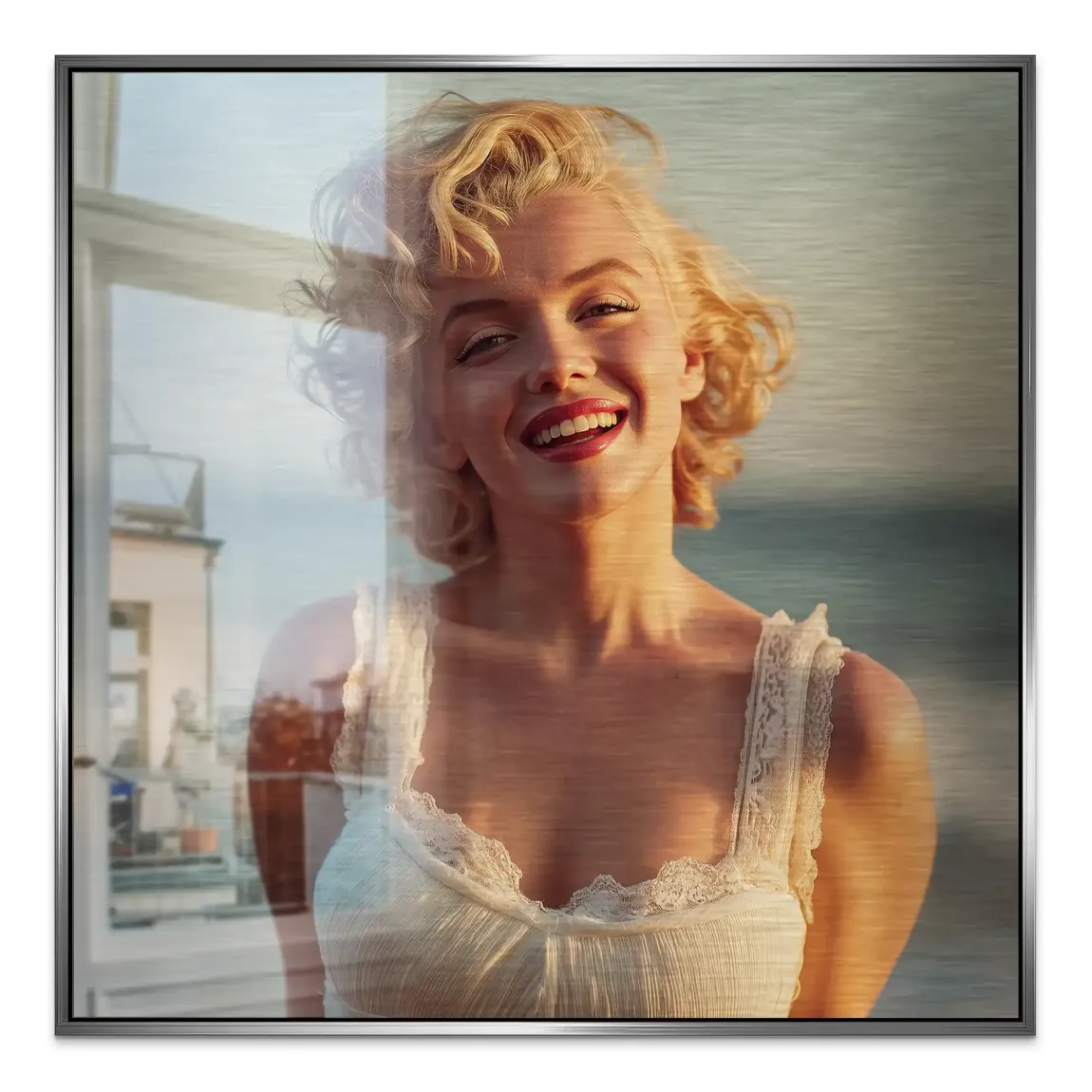 Marilyn Monroe Summer Sun Alu Gebürstet Bild