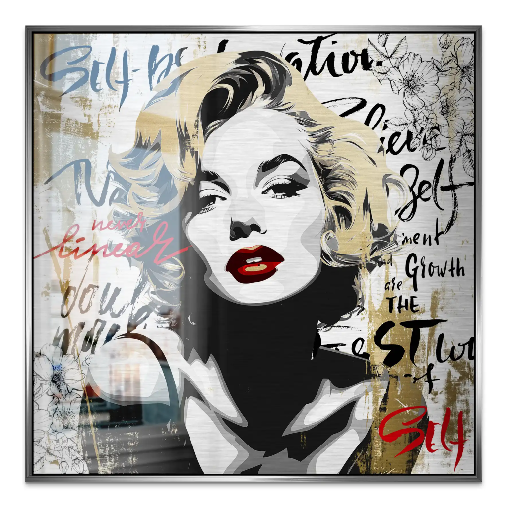 Marilyn Monroe Never Linear Alu Gebürstet Bild INGALERIE