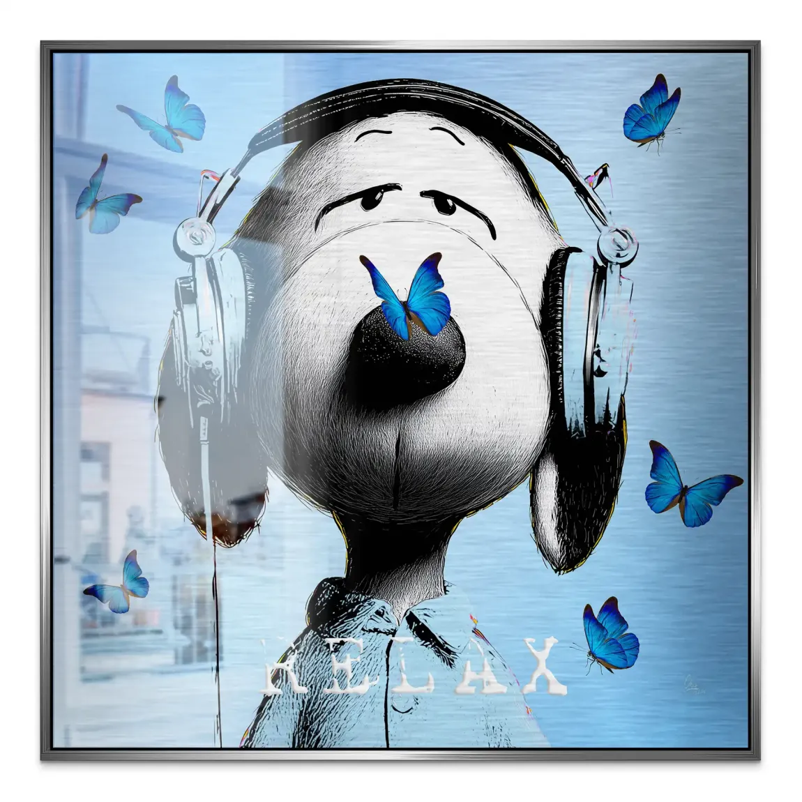 Snoopy Relax Aluminiumbild gebürstet