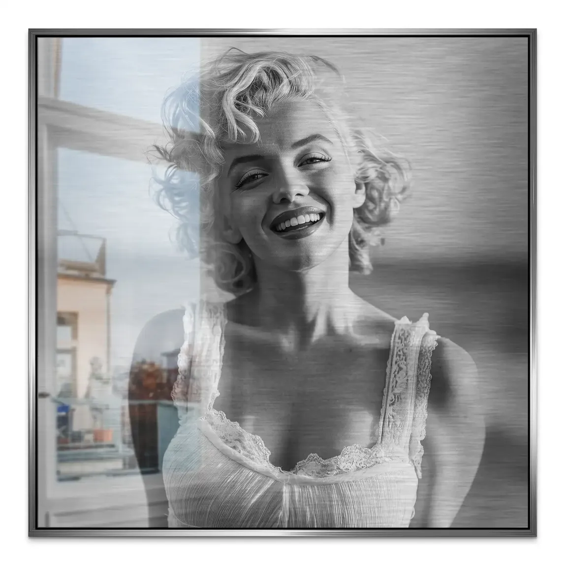 Marilyn Monroe Summer Beach Alu Gebürstet Bild