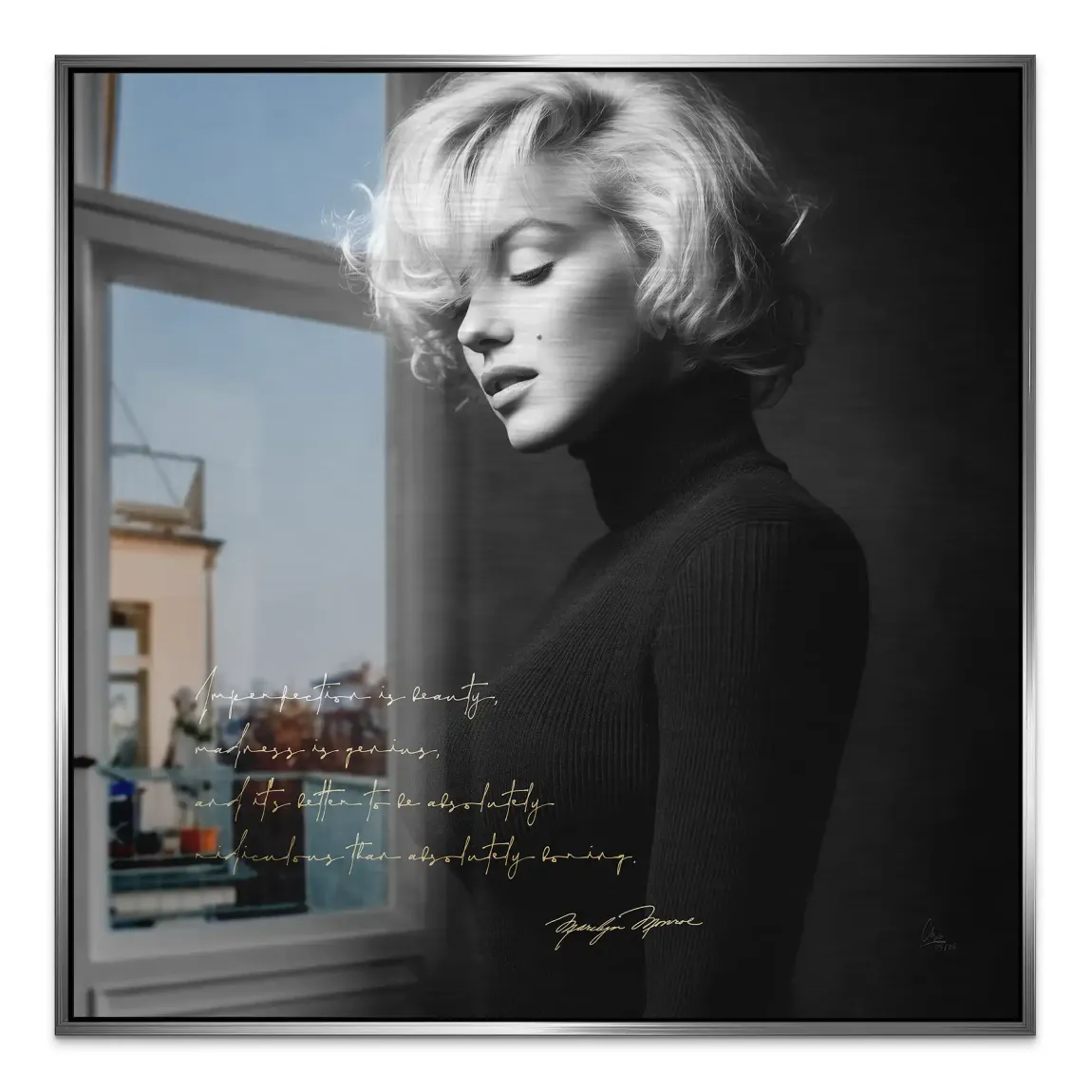 Marilyn Monroe Diva Aluminiumbild gebürstet