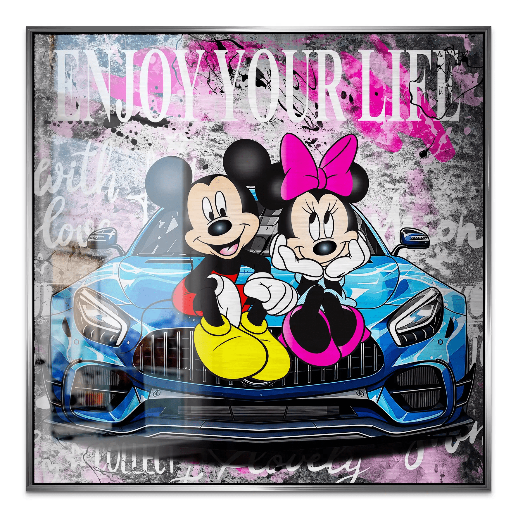 Micky & Minnie Enjoy Alu Gebürstet INGALERIE