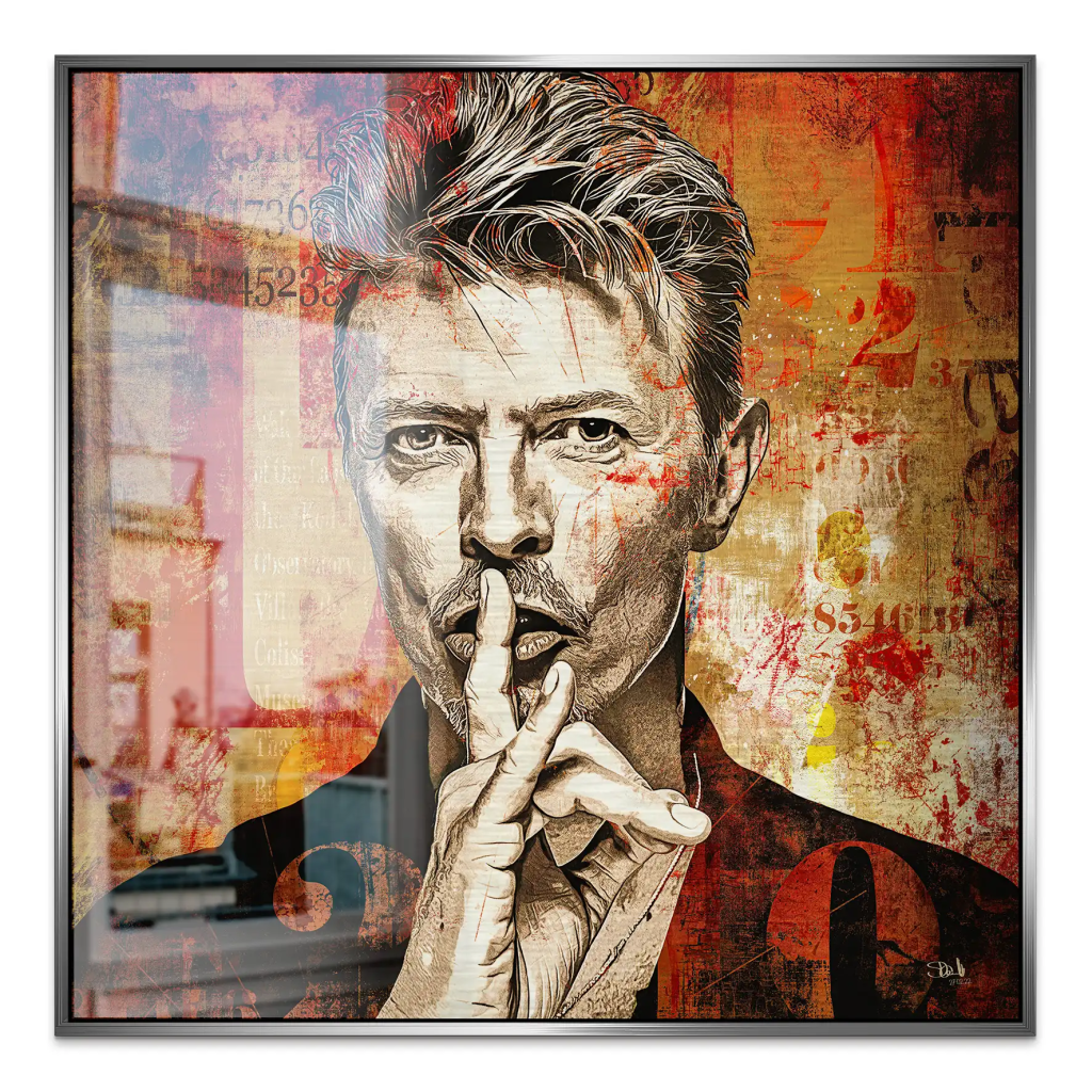 David Bowie Abstrakt Red Style Alu Gebürstet Bild INGALERIE