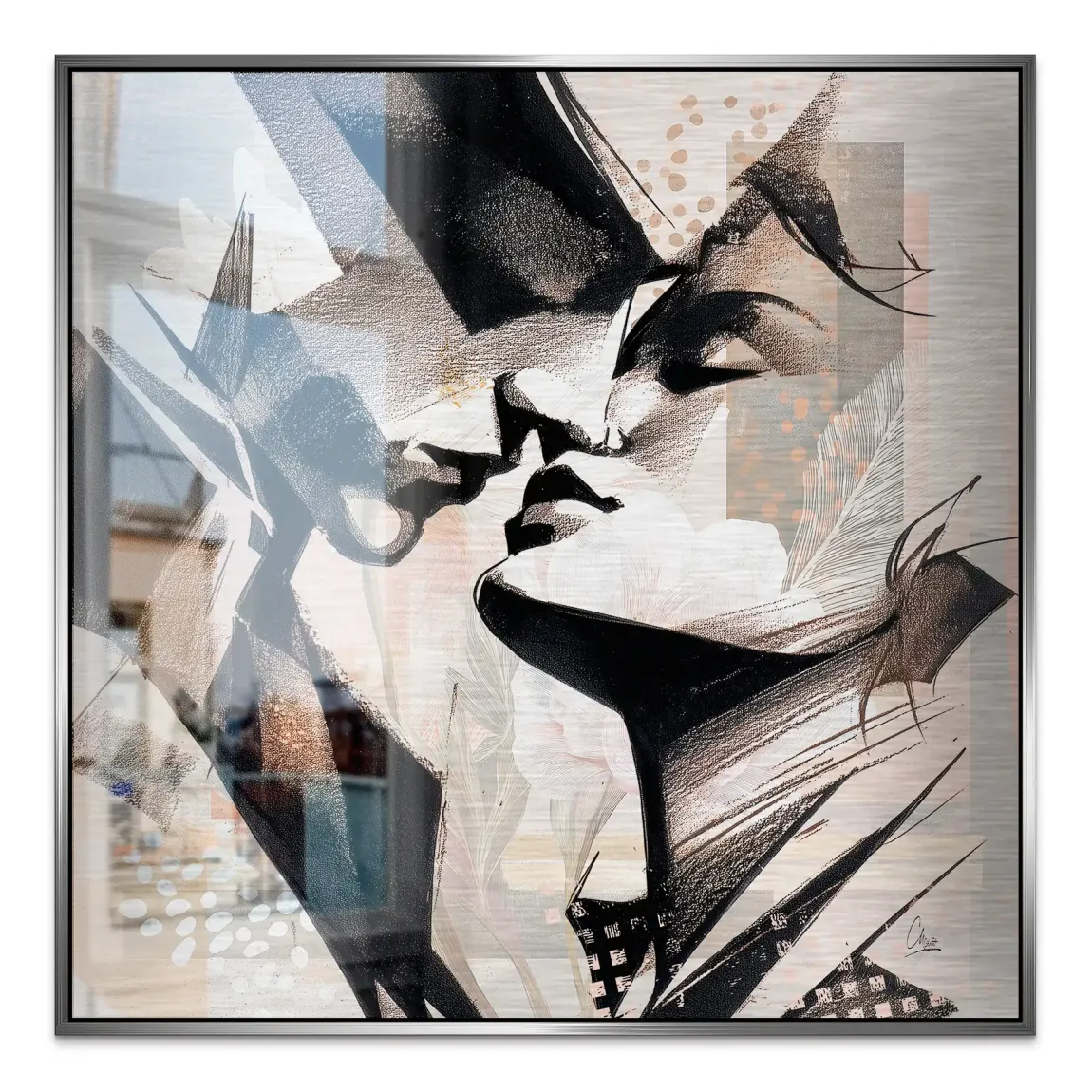 Soft Kiss Abstrakt Alu Gebürstet Bild