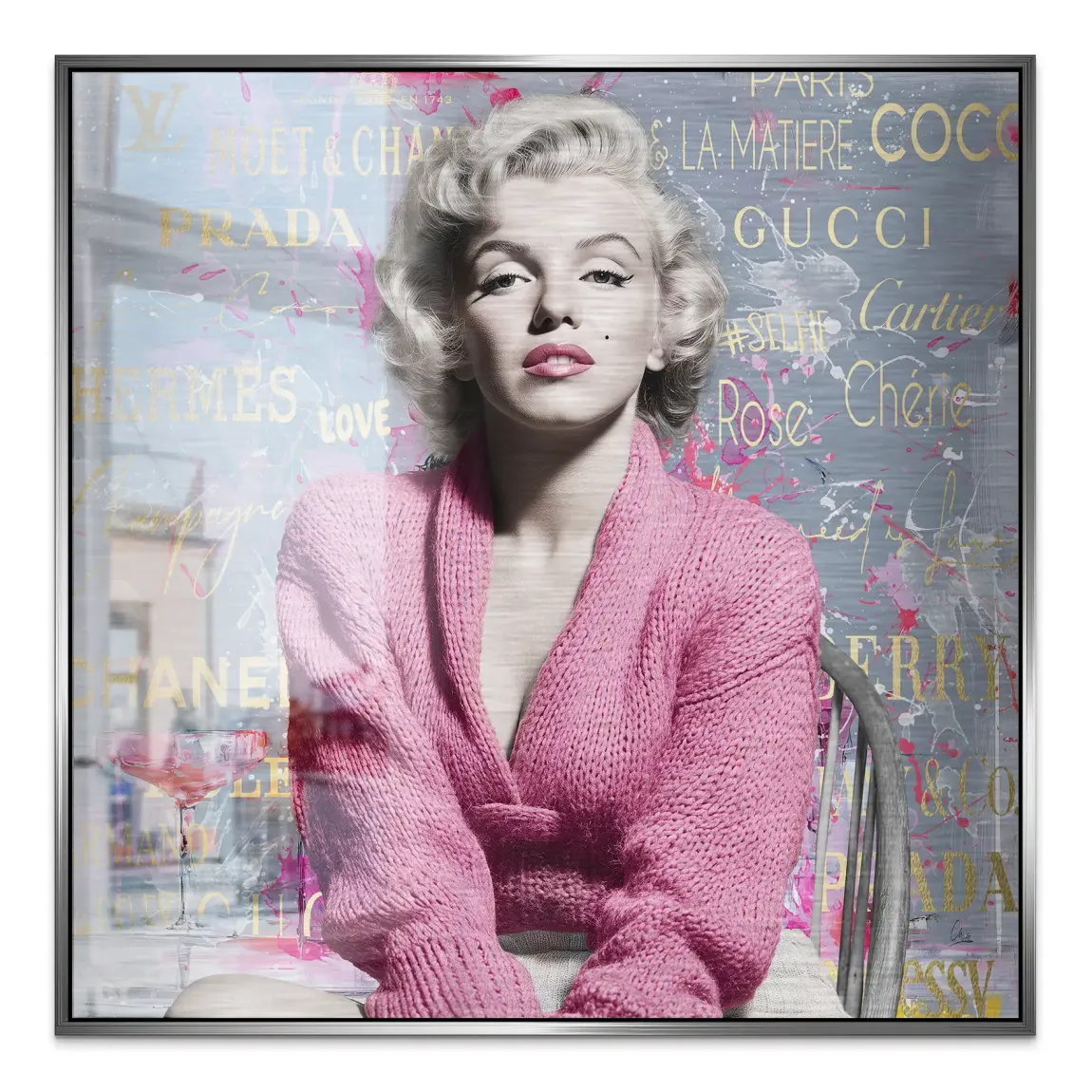 Marilyn Monroe Luxury Style Alu Gebürstet Bild