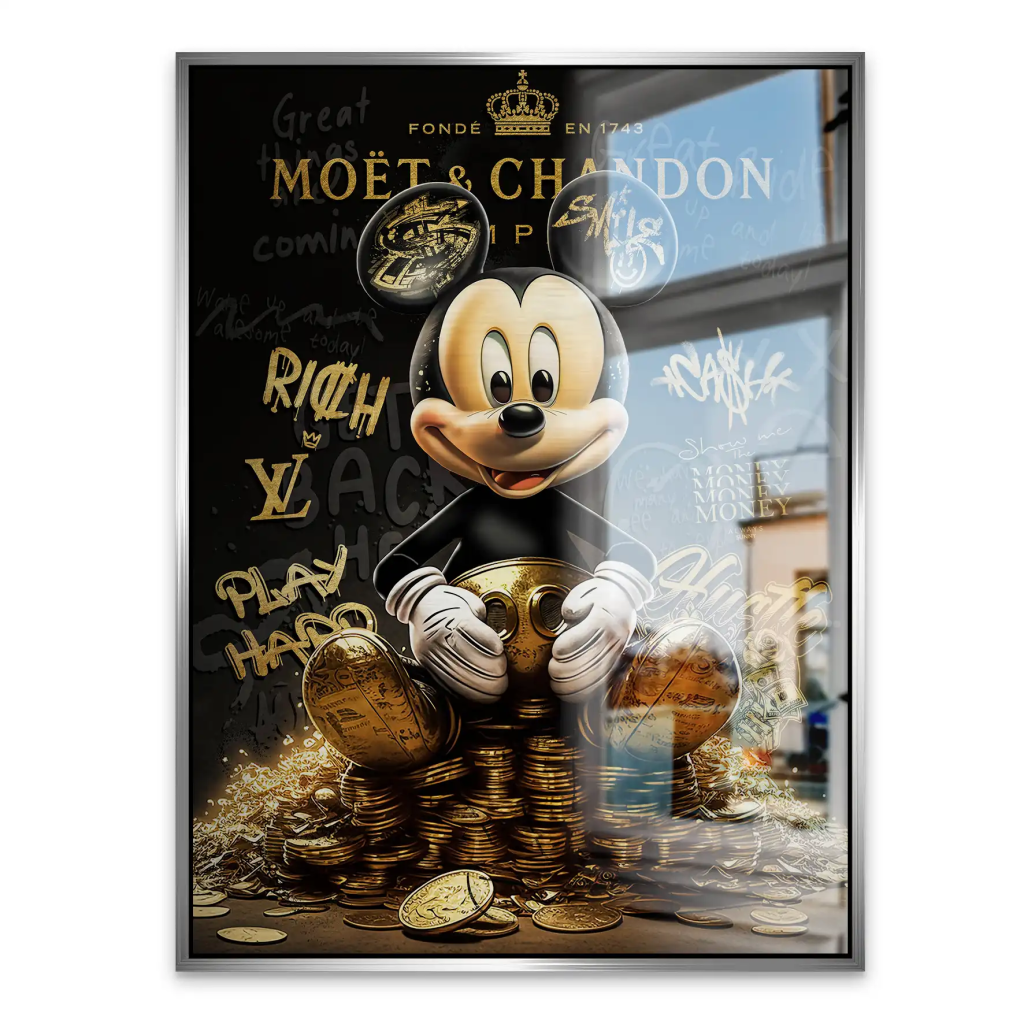 Micky Gold Motivation Pop Art Alu Gebürstet INGALERIE