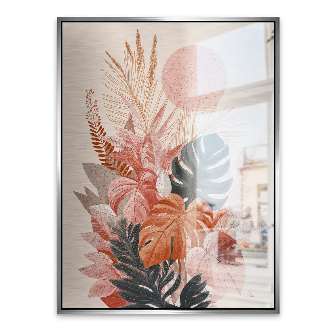 Terracotta Leaves Harmony Alu Gebürstet Bild