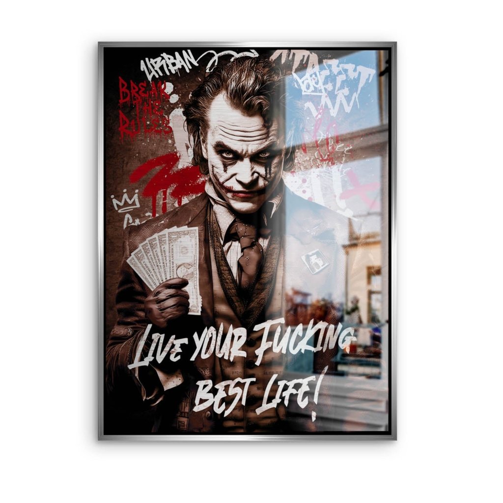 Joker Best Life Retro Style Aludibond Brush Bild INGALERIE