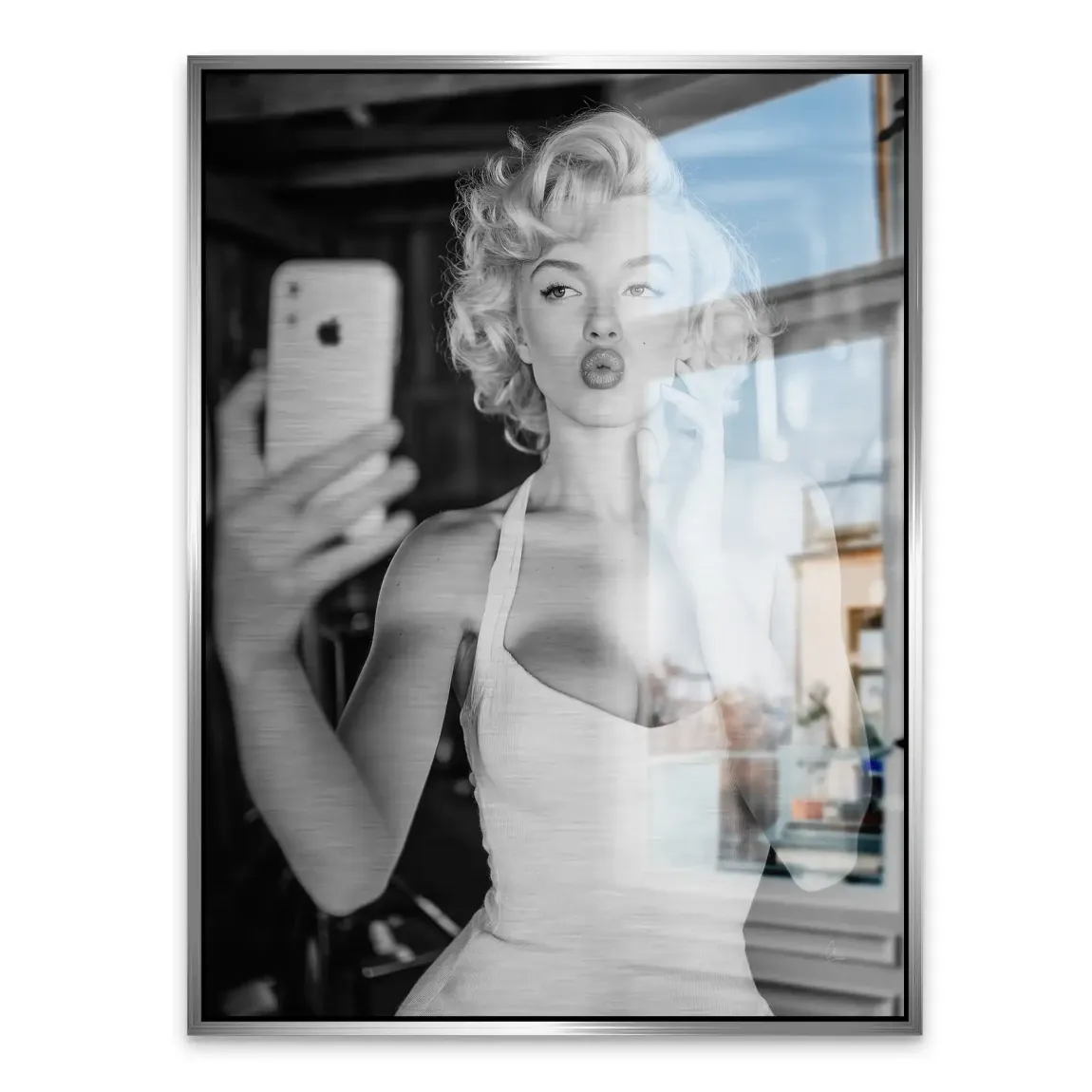 Marilyn Monroe Selfie Alu Gebürstet Bild