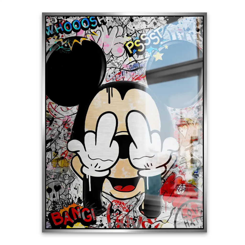 Micky Graffiti Street Art Alu Gebürstet INGALERIE