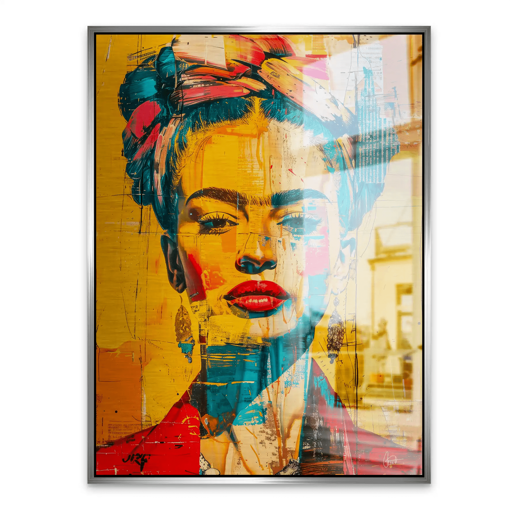 Frida Kahlo Street Style Aludibond Gebürstet INGALERIE