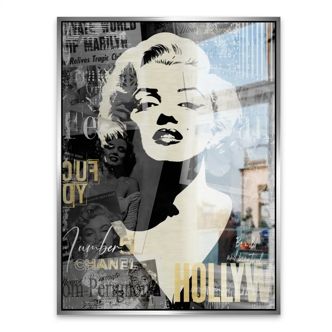 Marilyn Monroe Glamour News Aluminiumbild gebürstet