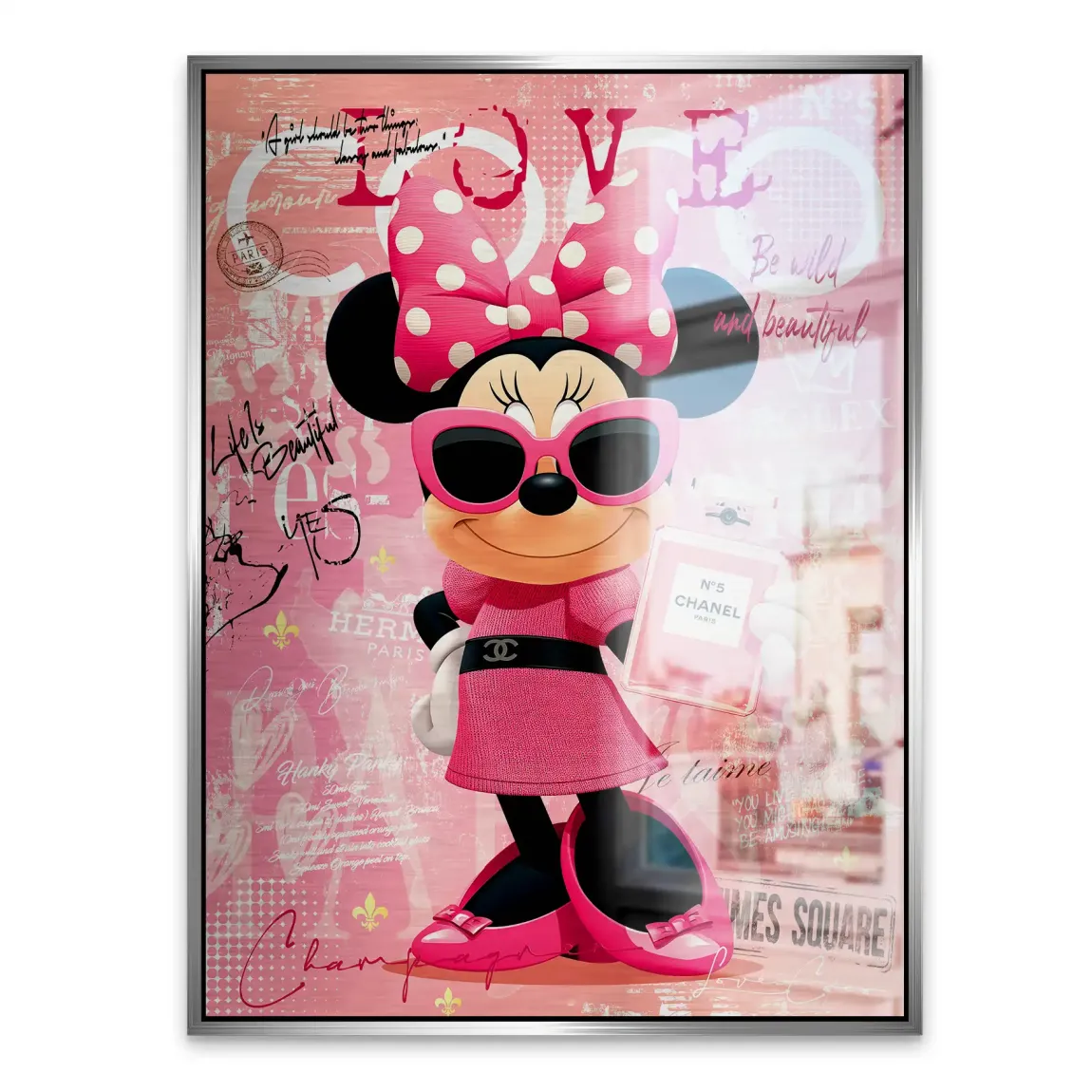 Minnie Maus Love Coco Aluminiumbild gebürstet