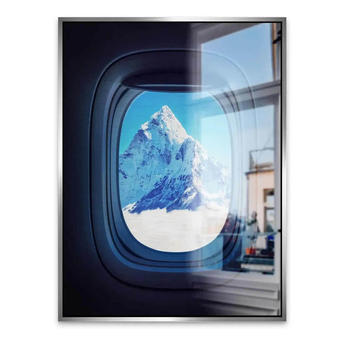 Flugzeugfenster Mount Everest Alu Gebürstet Bild