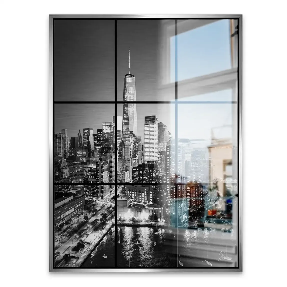 City Lights New York Alu Gebürstet Bild