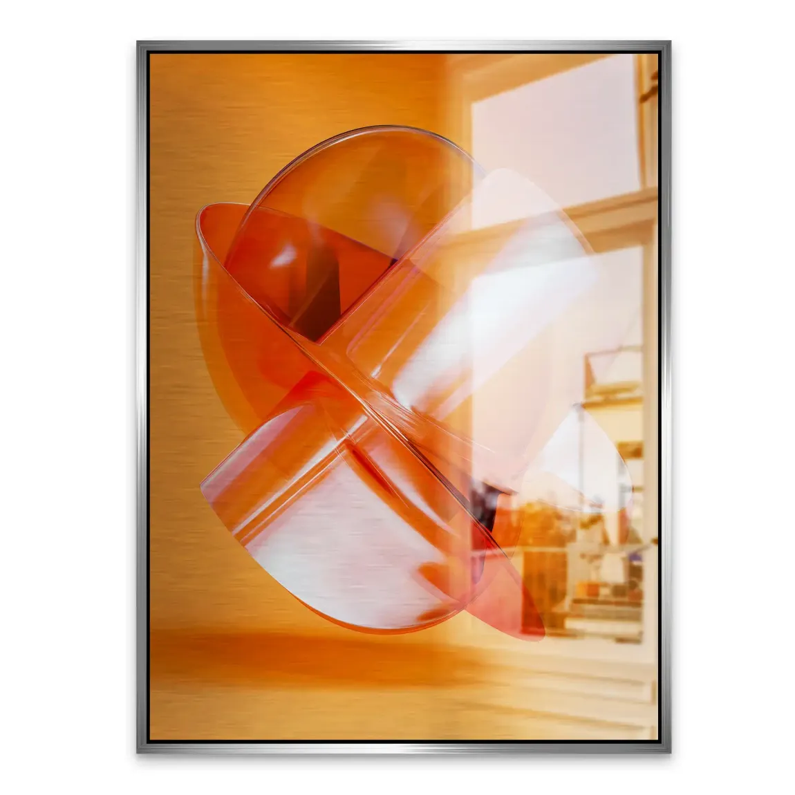 Orange Amber Abstrakt Alu Gebürstet Bild