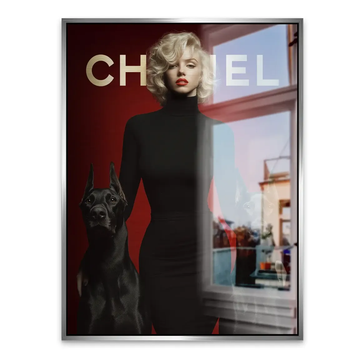 Marilyn Red Coco Alu Gebürstet Bild