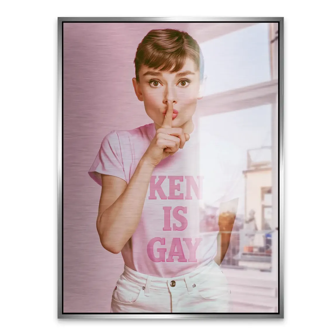 Audrey Hepburn Ken is Gay Aluminiumbild gebürstet