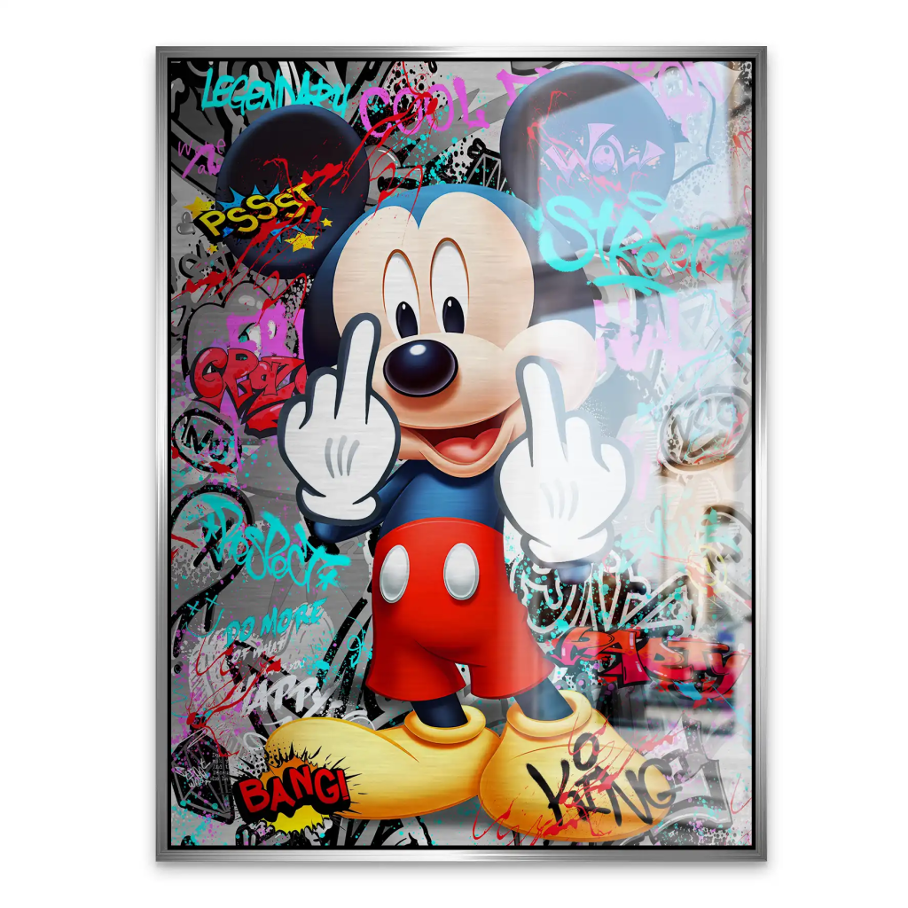 Micky Street Art Style Alu Gebürstet INGALERIE