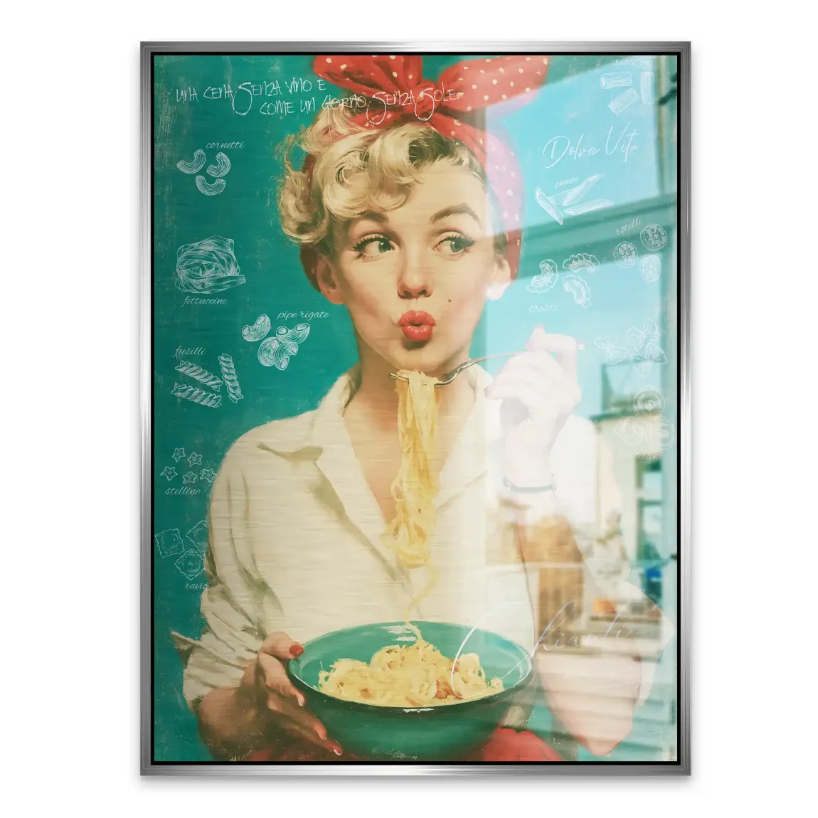Marilyn Monroe Pasta Aluminiumbild gebürstet