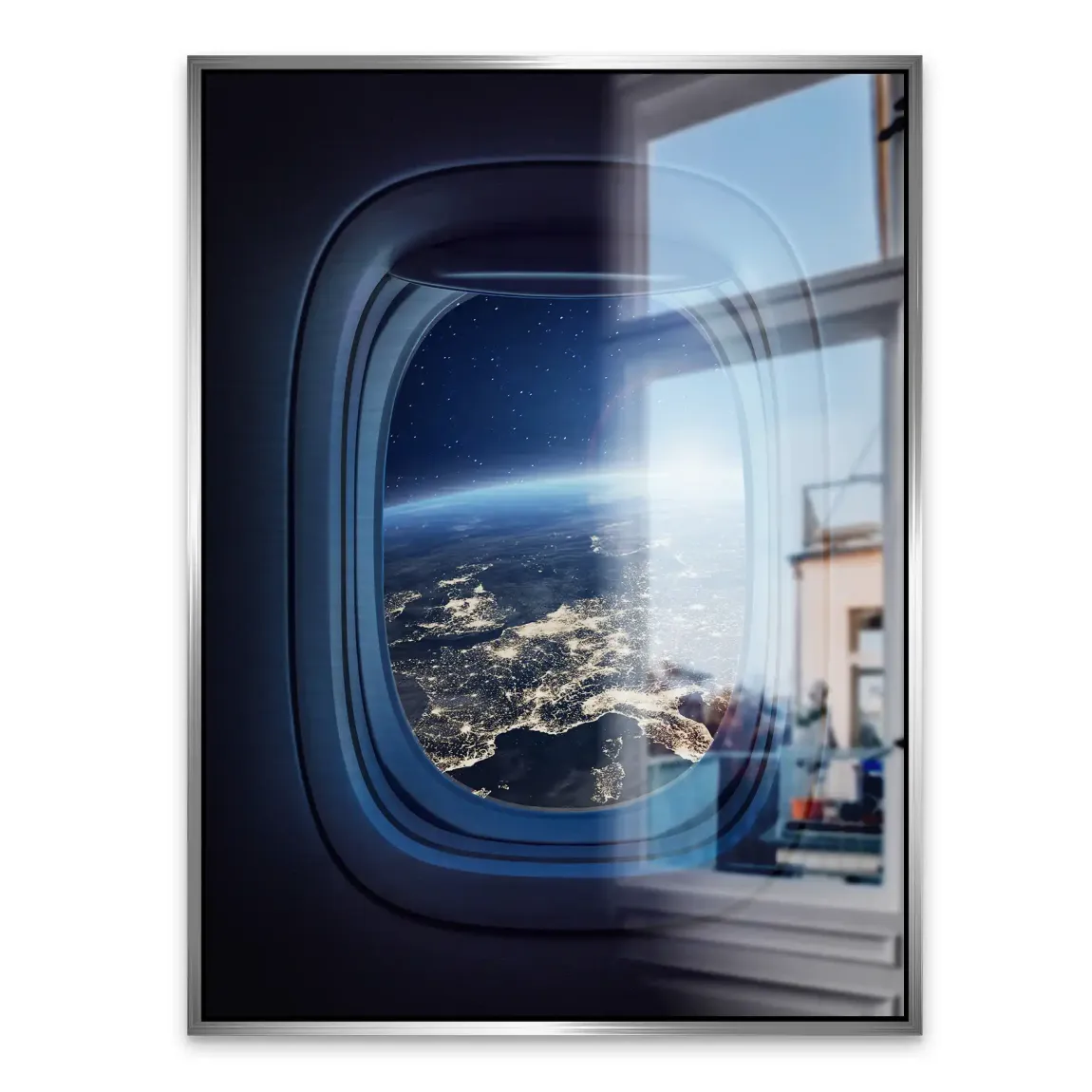 Flugzeugfenster Orbit Alu Gebürstet Bild