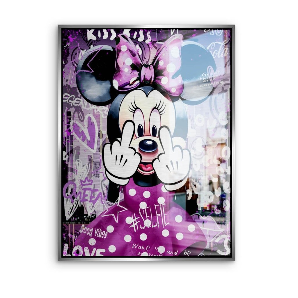 Bad Minnie Pop Art Alu Gebürstet Bild INGALERIE