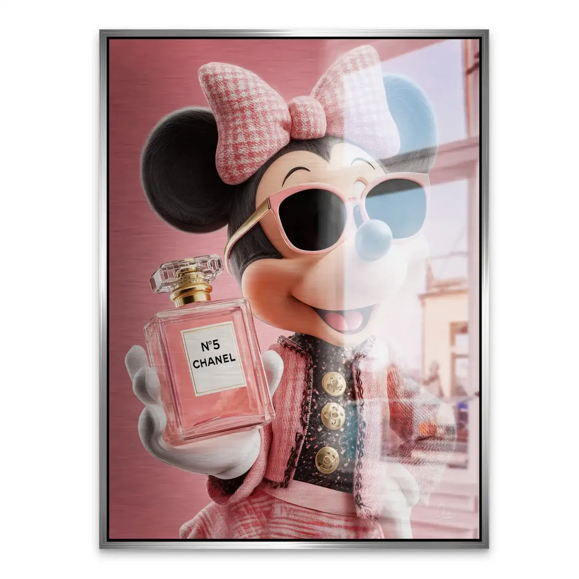 Paris Glam Minnie Maus Alu Gebürstet Bild