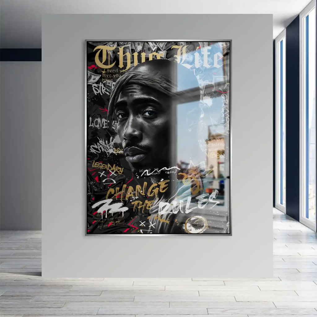 Pop Art Tupac Thug Life Aludibond Gebürstet INGALERIE